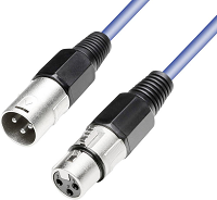 XLR male - XLR female kabel 10.0m BLUE